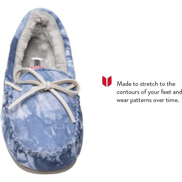 Women's Tie Dye Carrie Faux Fur Leather Fabric Light Blue Slippers Boot Shoes - Picture 3 of 4